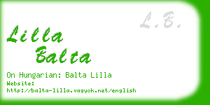 lilla balta business card